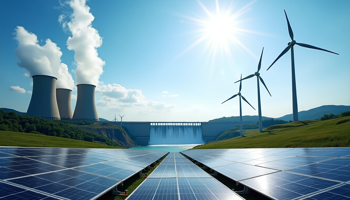 Clean energy technologies including wind, solar, hydro, geothermal, bioenergy & nuclear.